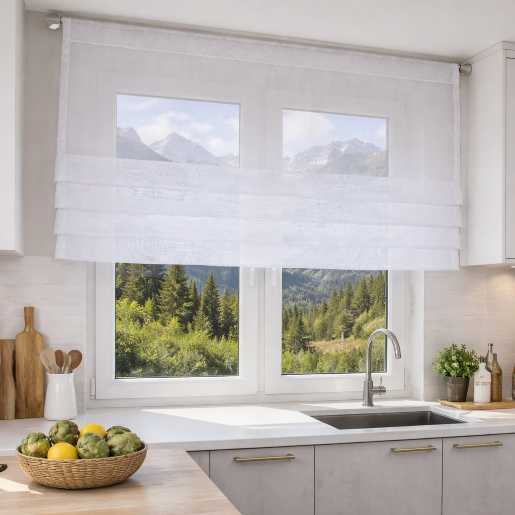 Gotowa roletka firanka z woalu zakładki wymiary od 100 cm - 240 cm/4